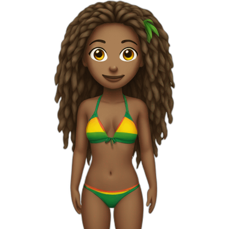 Rasta girl bikini emoji