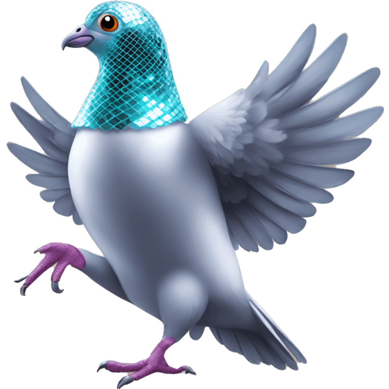 dancing disco ball pigeon emoji