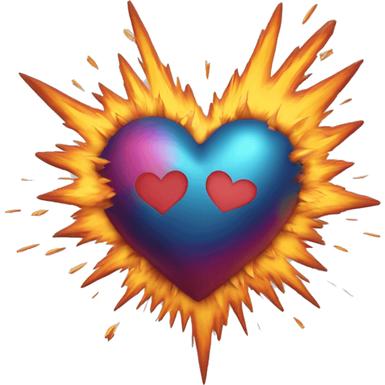 Create a heart-shaped explosion emoji, combining the shape of 💫 with the heart and color of 🩷 emoji