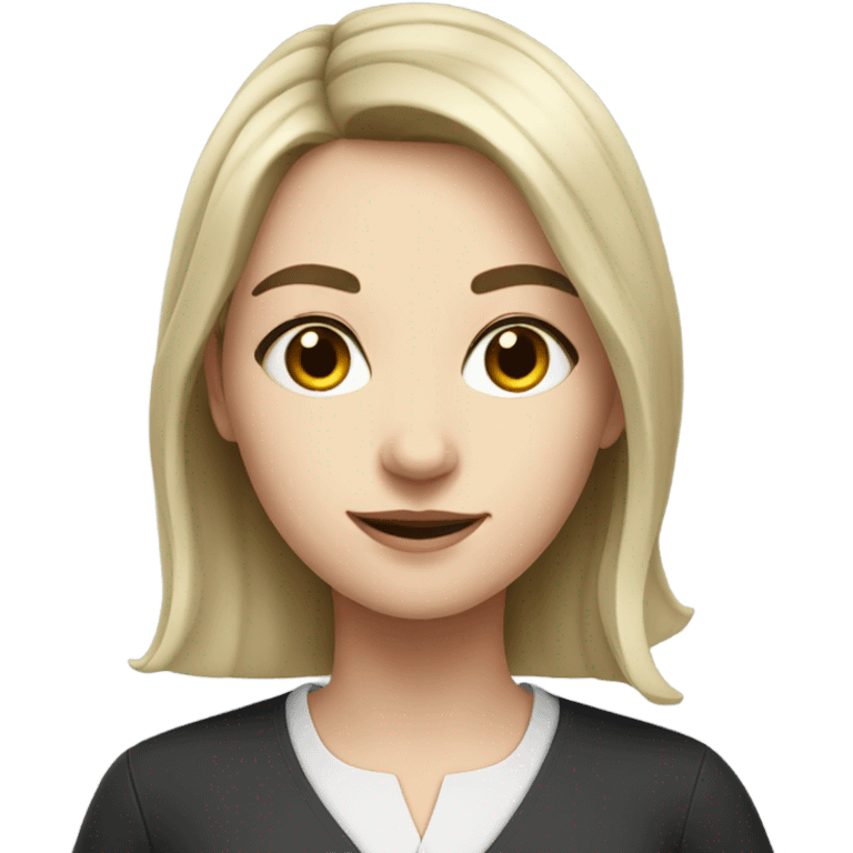 german woman teacher young white skin dark hair emoji