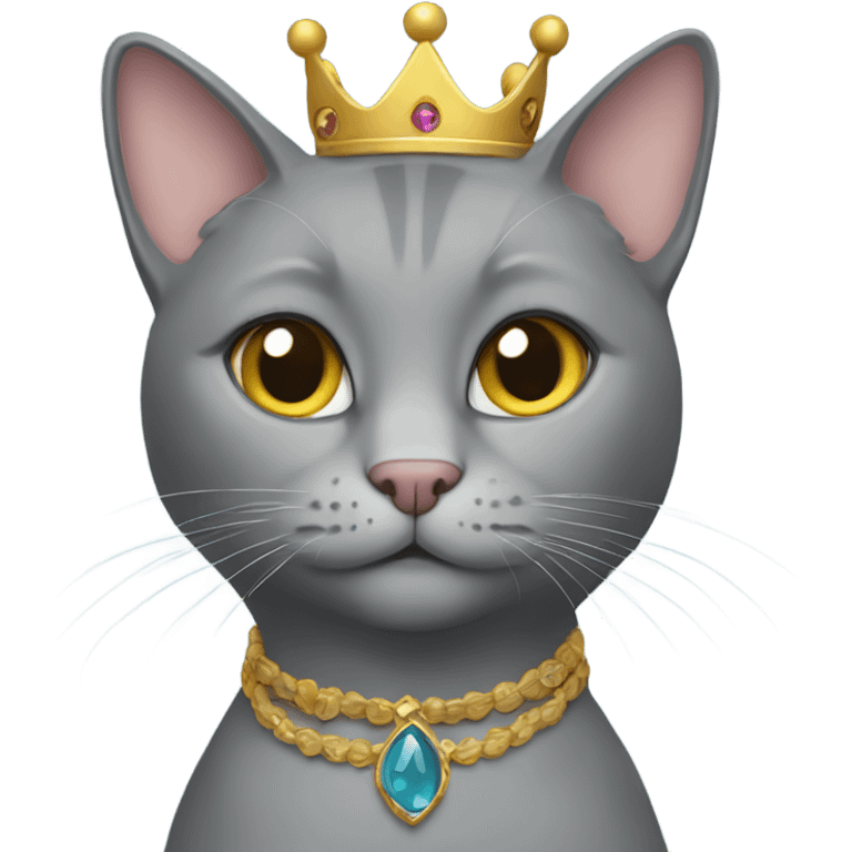 Queen gray cat emoji