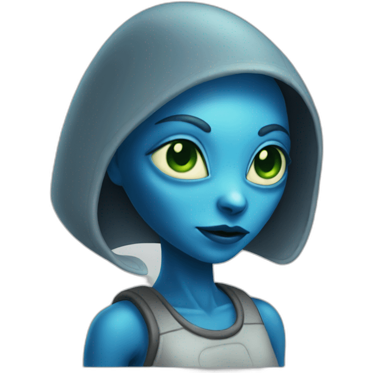 female blue alien emoji