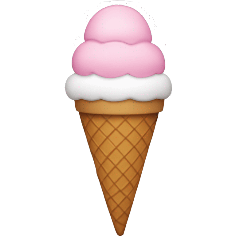 Pink, white, and brown ice cream cone emoji