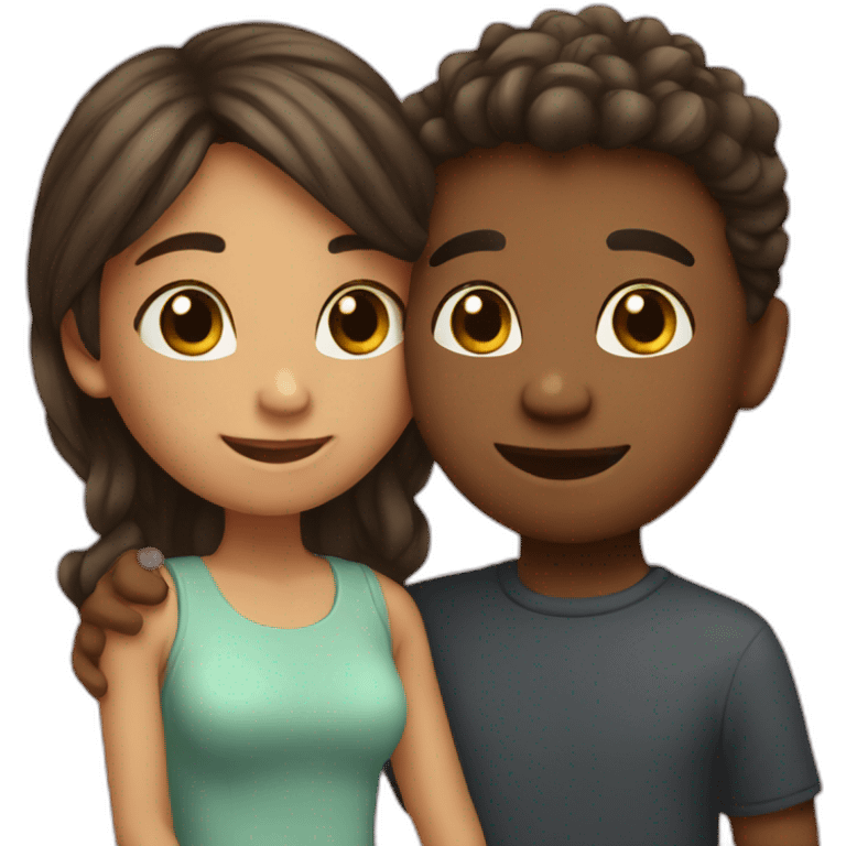 Boy and girl loves each other emoji