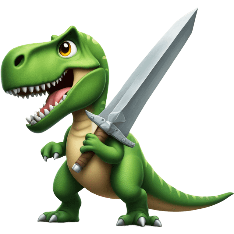 Dinosaur with sword emoji