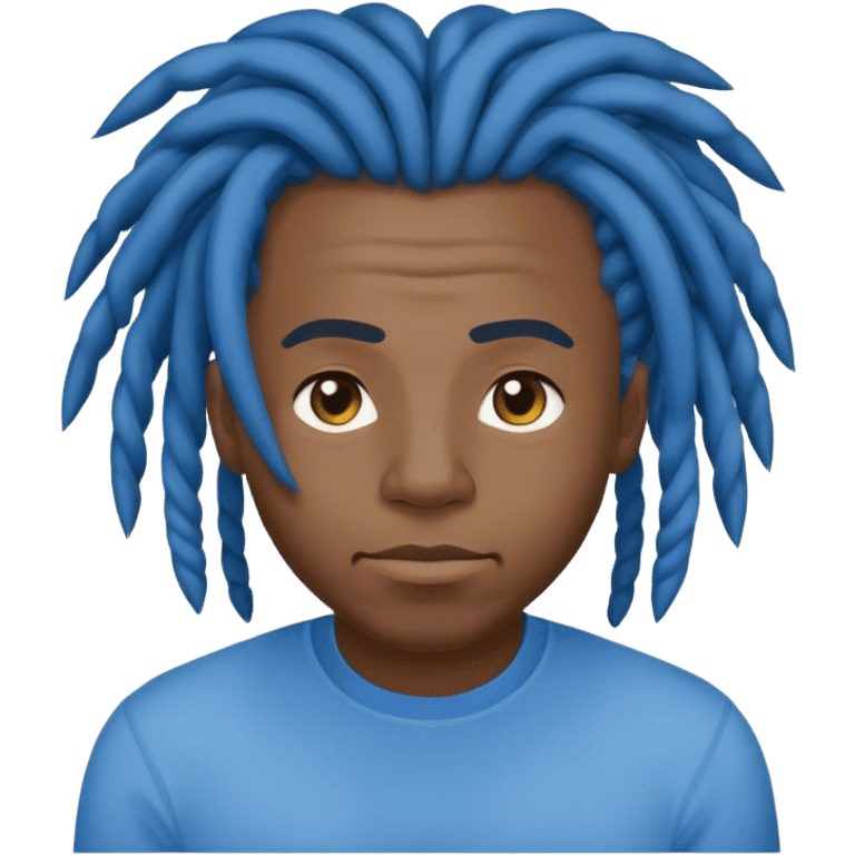 confident male in blue shirt with short dreadlocks emoji