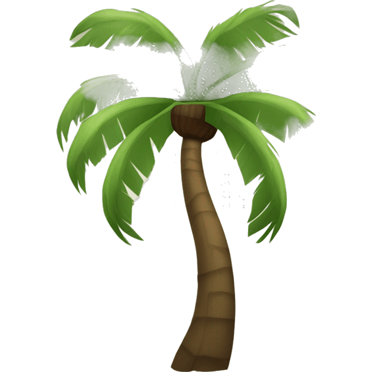 coconut tree with trunk in tones of brown and leaves in tones of green, no background, no sea, no sun, no sky emoji