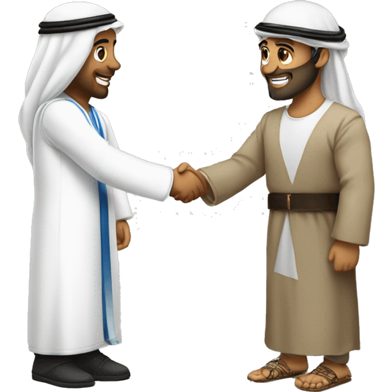 Arab and Israeli  shake hands emoji