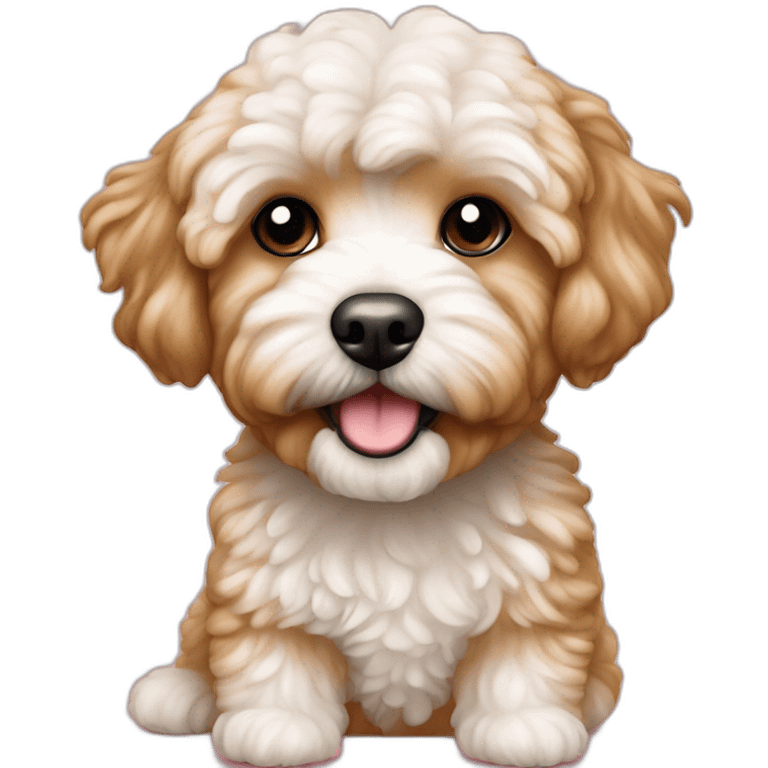 Caramel Maltipoo with white  emoji