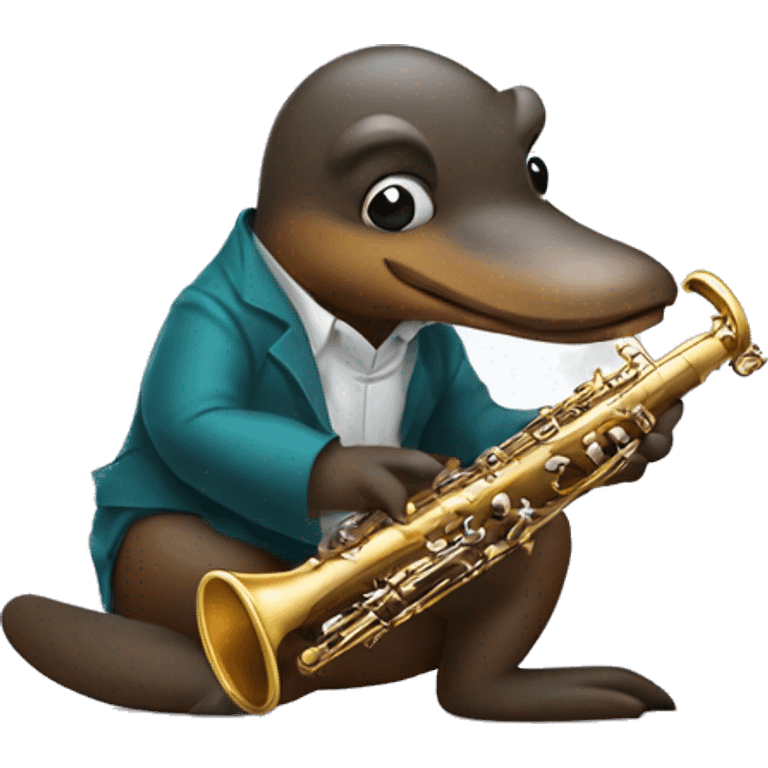 Platypus trying to playing oboe emoji