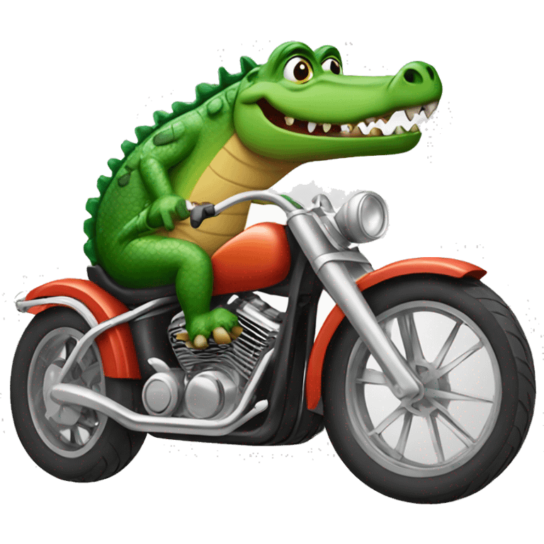 Crocodile on chopper bike emoji