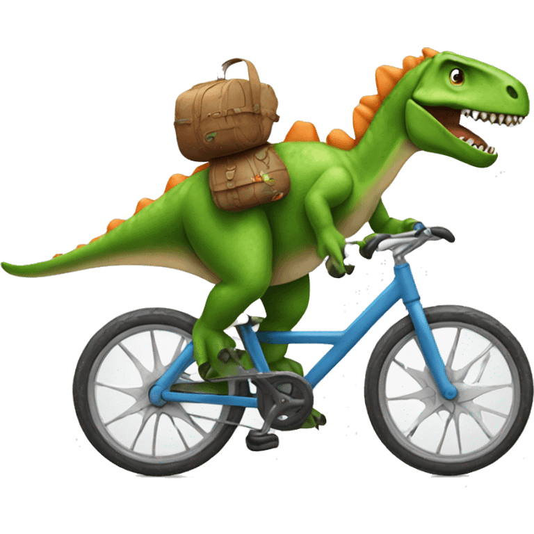 dinosaur riding a bicycle emoji