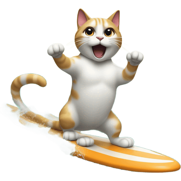 Cat surfing  emoji