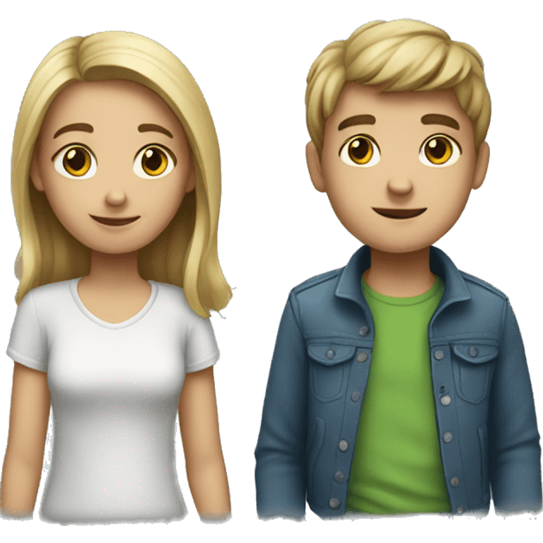 A girl and a boy  emoji