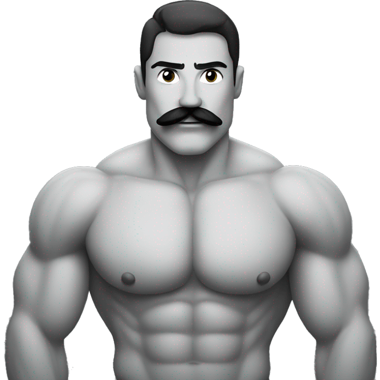 Muscular gay man with mustache emoji