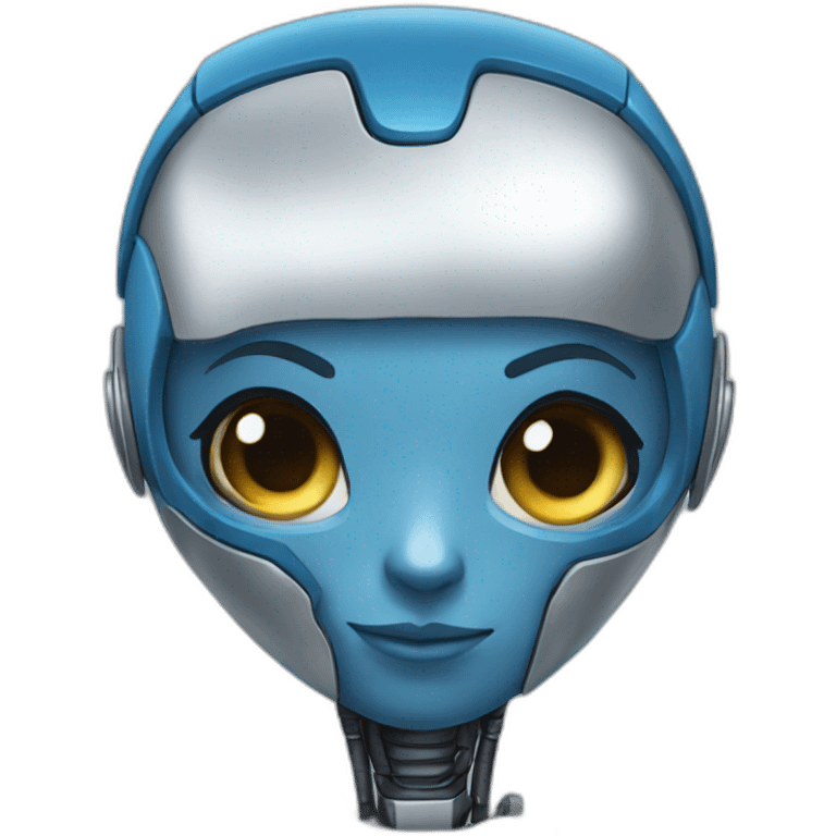 robot pelo azul emoji