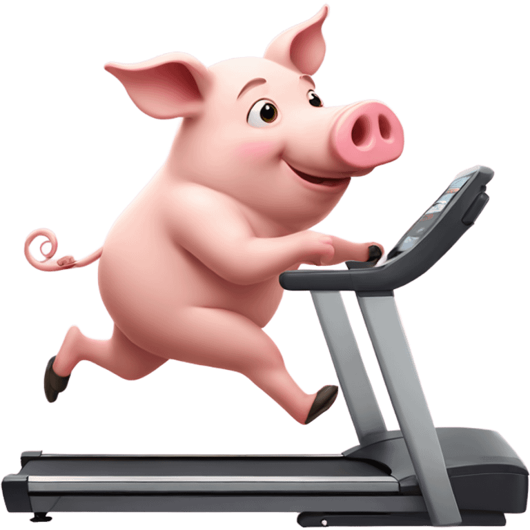 Pig running on a treadmill  emoji