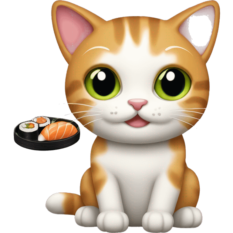 Texudo cat with sushi  emoji