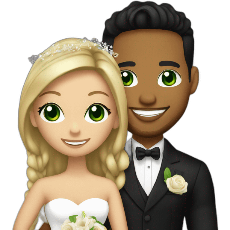 Romeo santos and blond girl green eyes wedding emoji