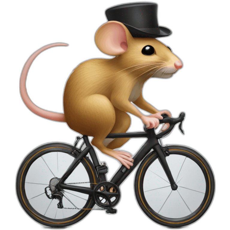 Mice with hat on a roadbike emoji