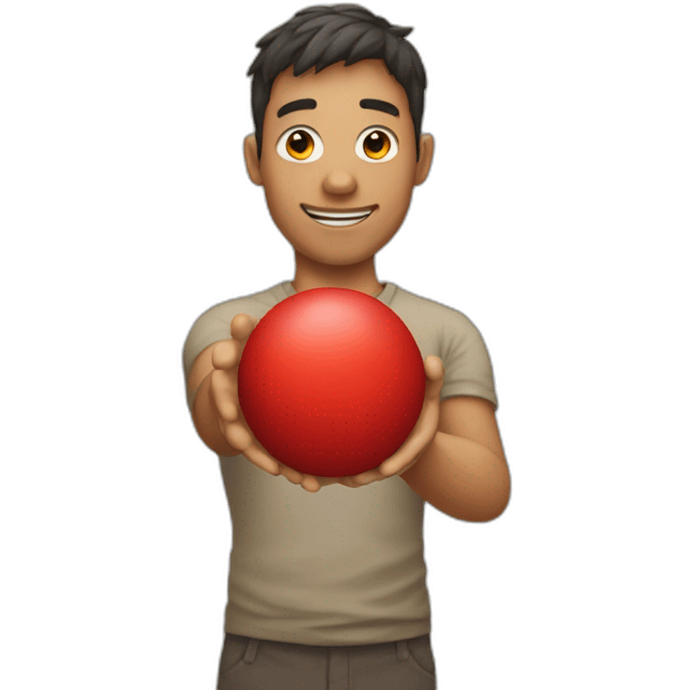 red rubber ball in hand emoji