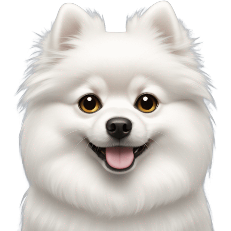 white pomeranian with black ear  emoji