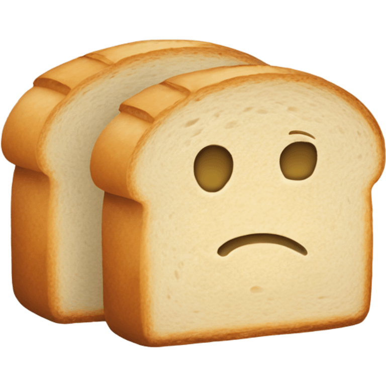 Two slices of bread without face emoji