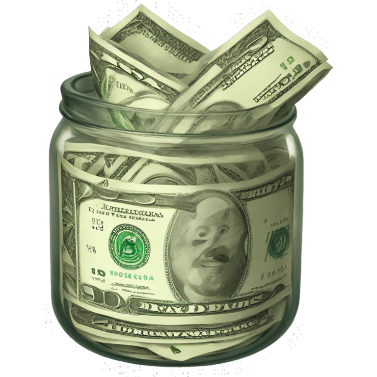 Tip jar dollar bills emoji