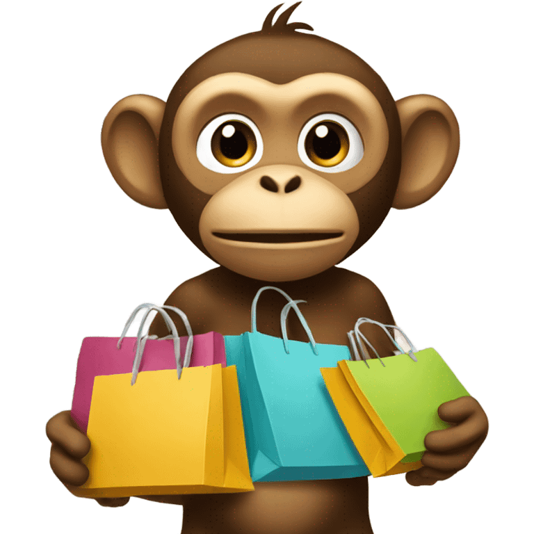 a monkey shopping emoji