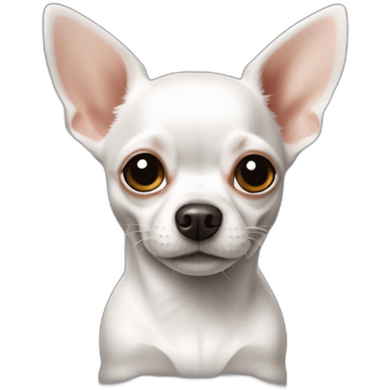 Chihuahua blanc et noir à poil long emoji