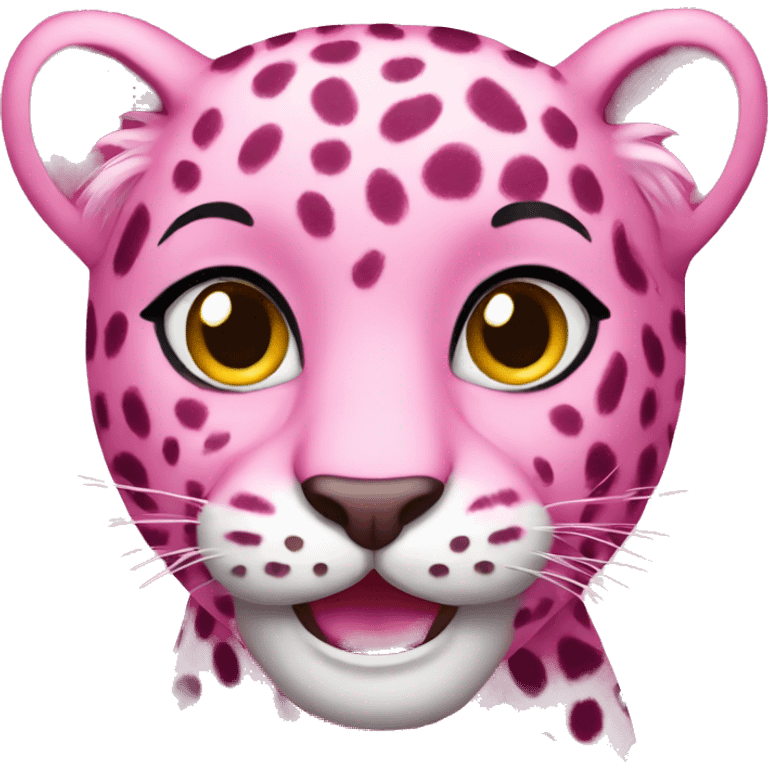 pink leopard smiling   emoji