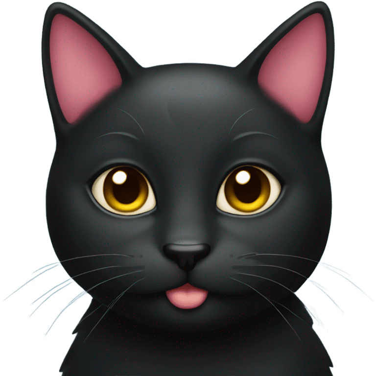 Black cat with hearts around her head emoji