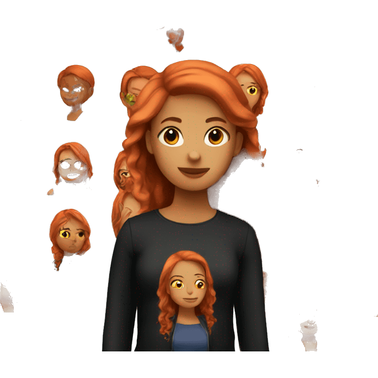 girl with red hair wearing black  emoji