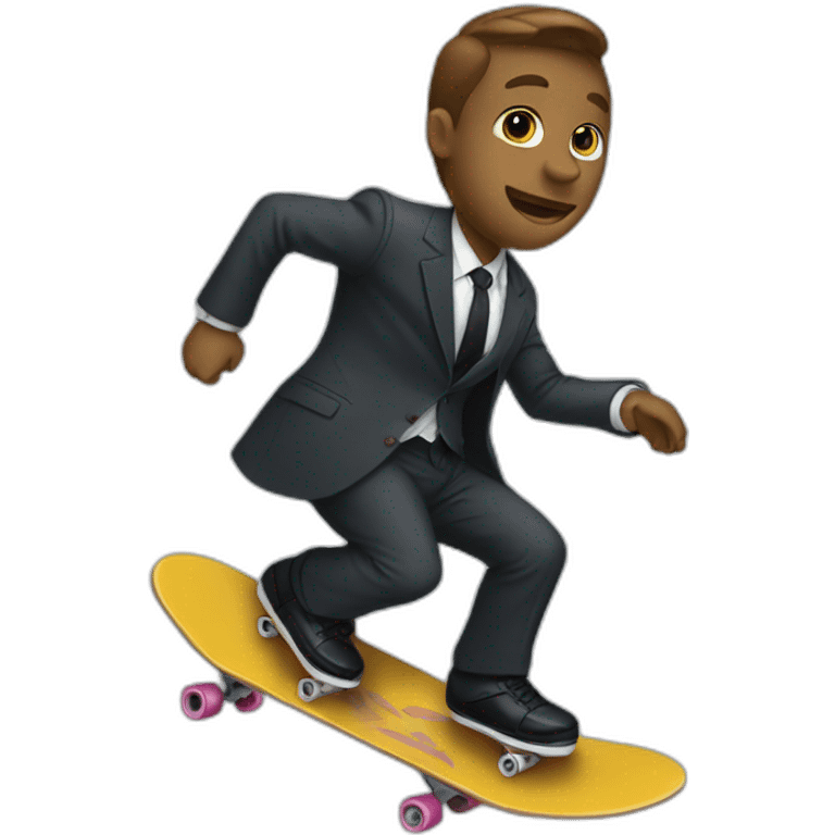 skateboar, ollie, in suit emoji