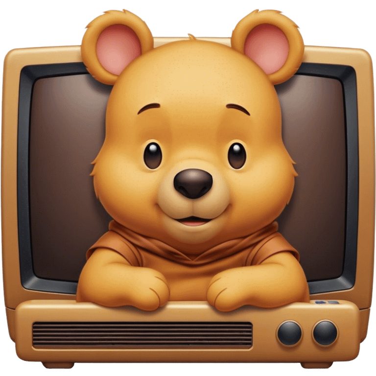 Pooh bear watching tv emoji