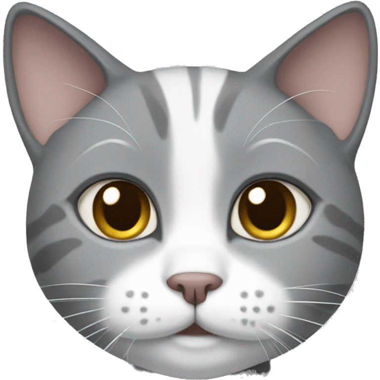 gray and white cat emoji