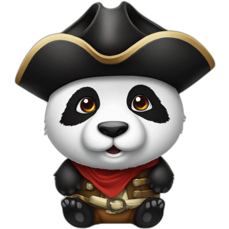 Böser Panda mit Piratenkostüm emoji