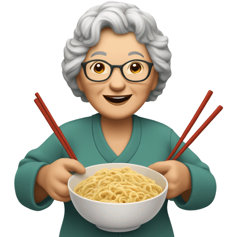 Grandma with noodles emoji