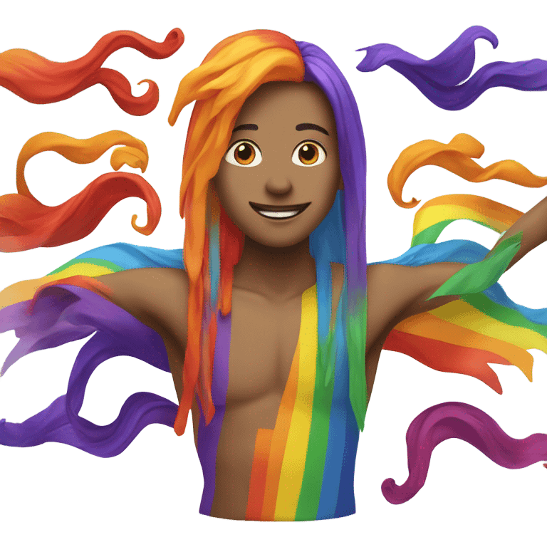 Rainbow hair emoji