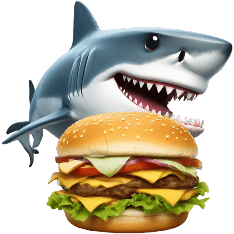 Shark with a burger emoji