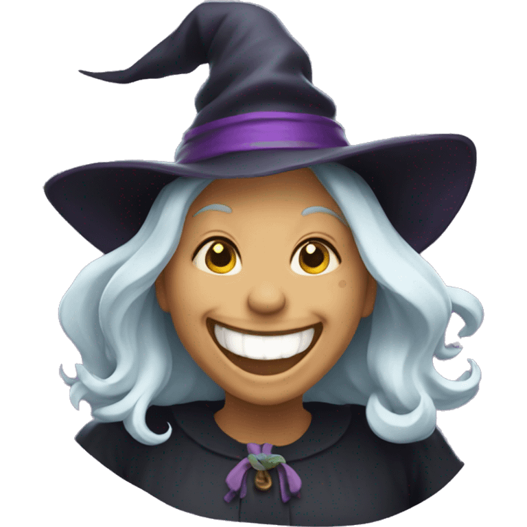 Laughing witch emoji