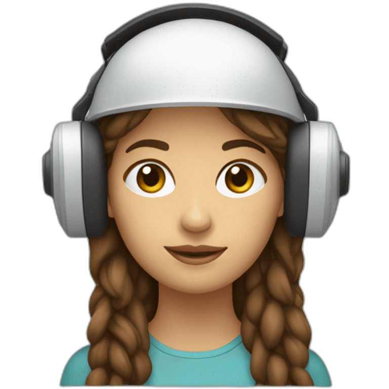 Femme qui un casque de réalité virtuelle emoji