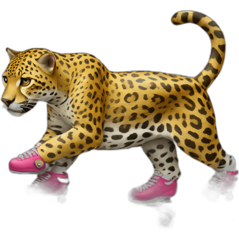 Jaguar wearing roller skate emoji