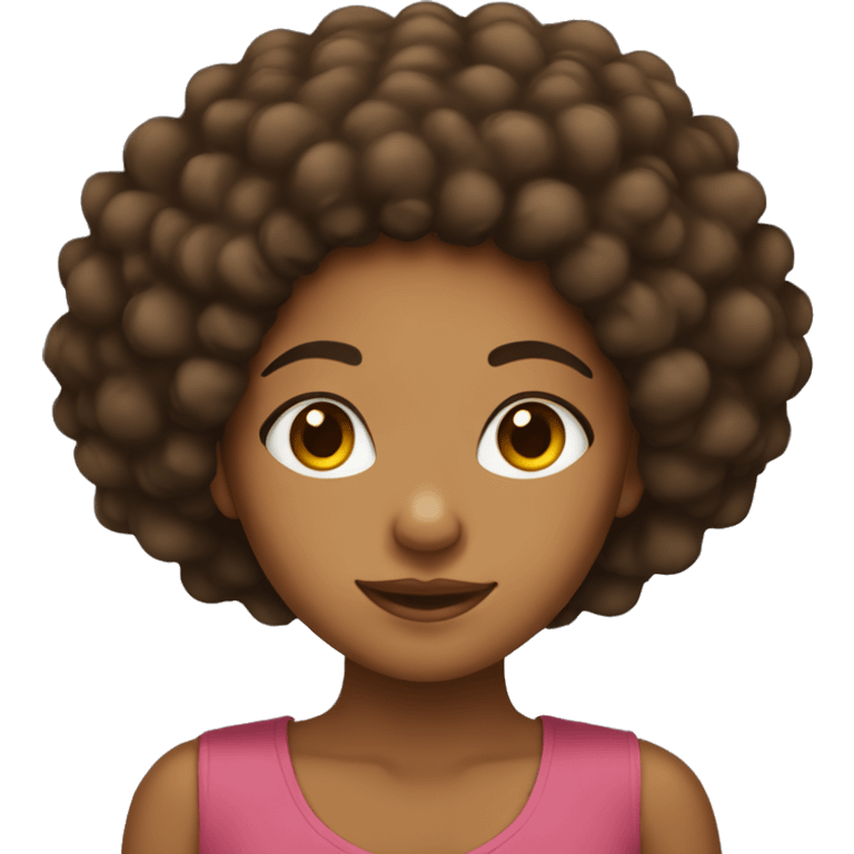 Brownskin girl with Afro hair  emoji