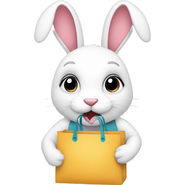 a shopping rabbit emoji