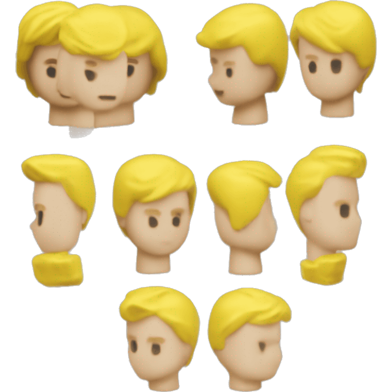 Playmobil boy head, yellow head, 3D clean look, head only emoji