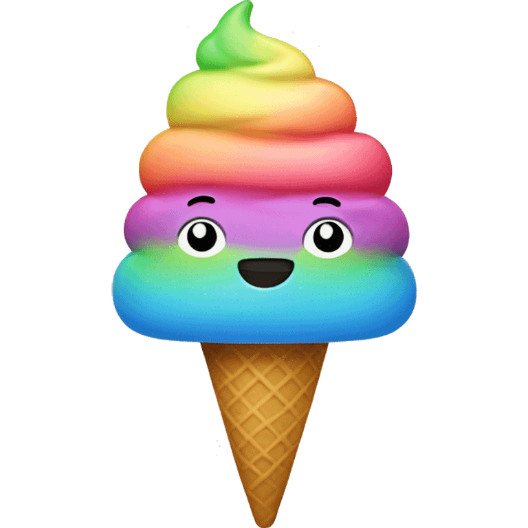 Rainbow ice cream emoji