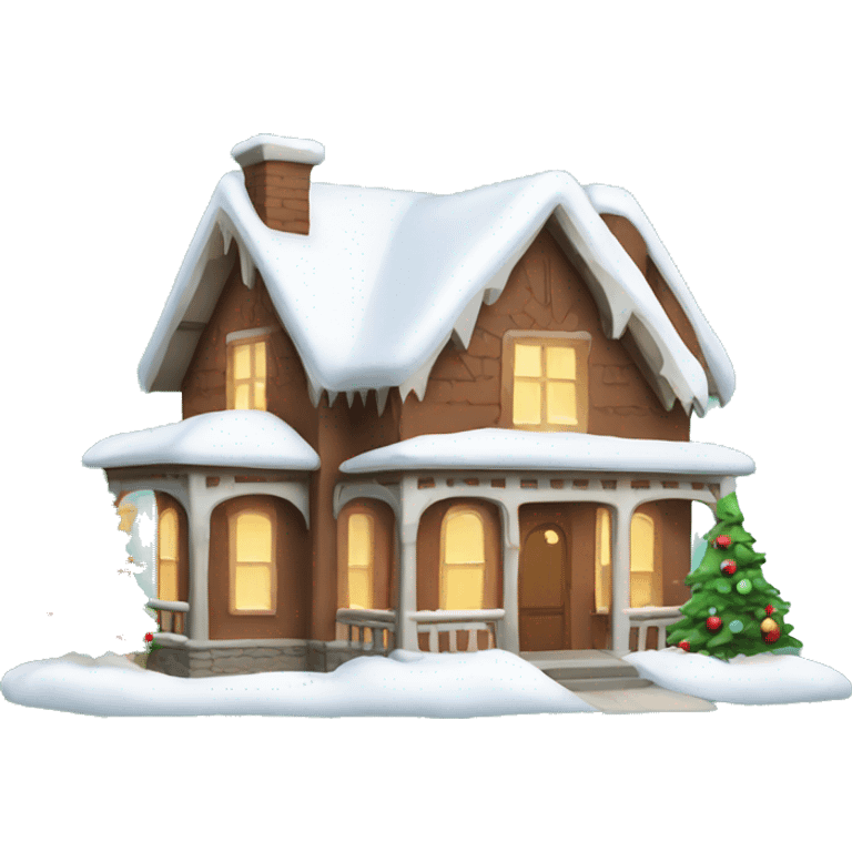 Christmas style house  emoji