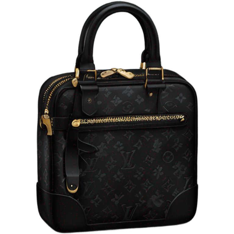 small square all black louis vuitton purse emoji