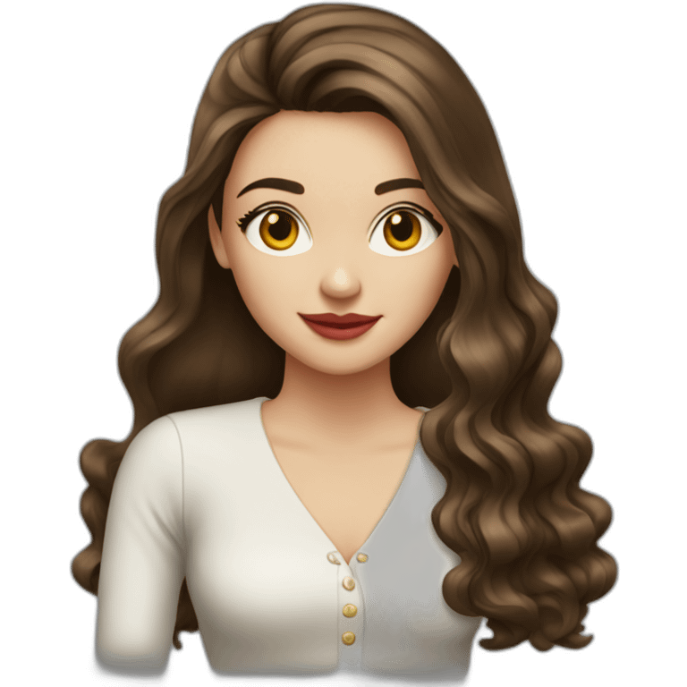 Brunette-girl-long-hair-old-money-fashion-style-red emoji